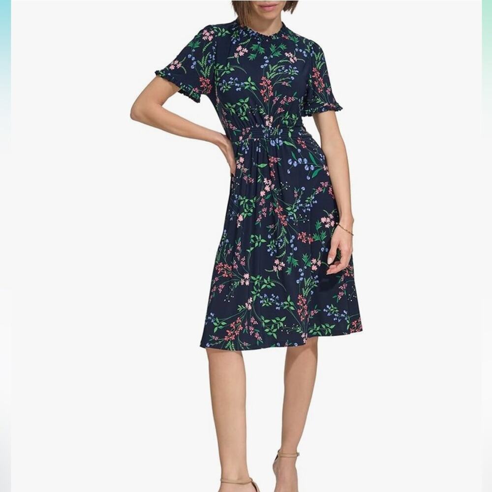 NWT Tommy Hilfiger Womens, Shift Dress, Sky Captain/Sherbet Size 10